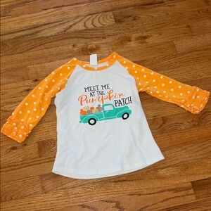 Orange Polka Dot Sleeve Shirt